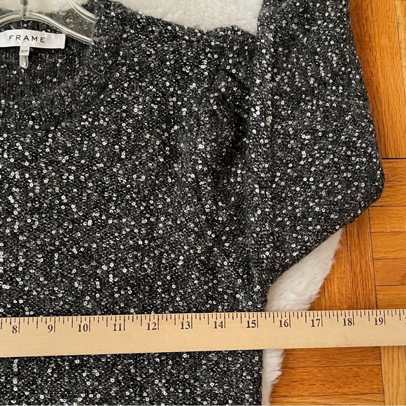 FRAME Sequin Sweater Smoke Heather - Picture 9 of 10